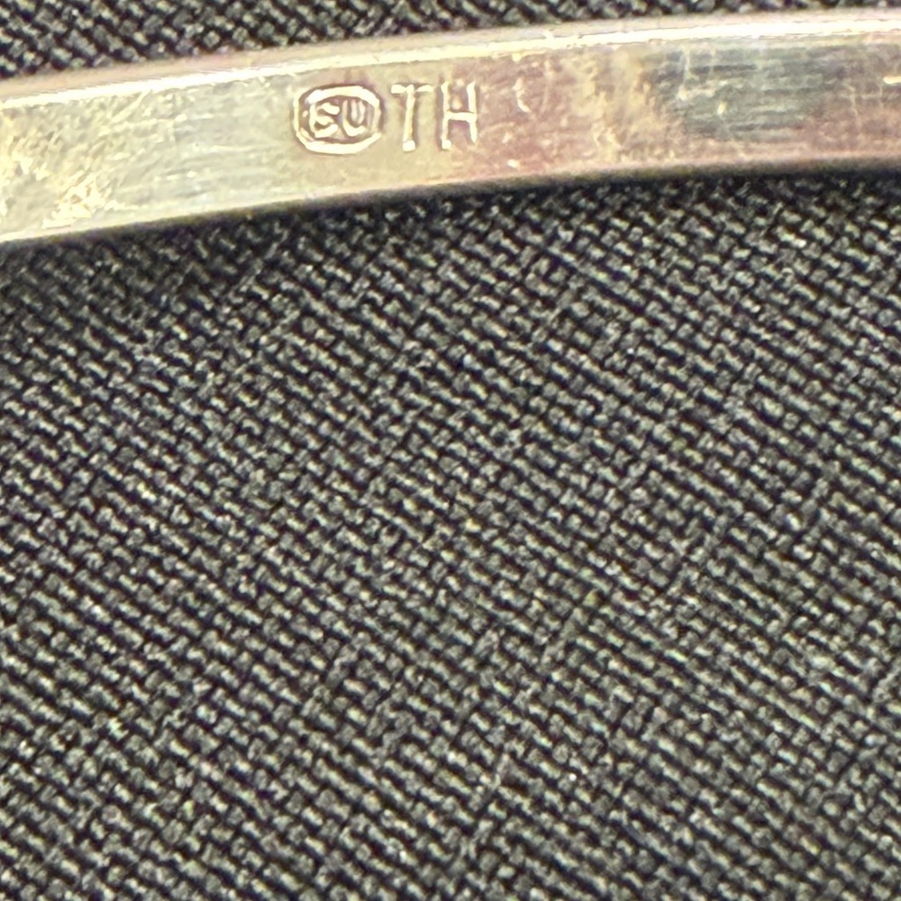 🖤 Vintage European Artisan Sterling Silver Bracelet with Hidden Diamond Accent 💎 - Picture 4 of 11